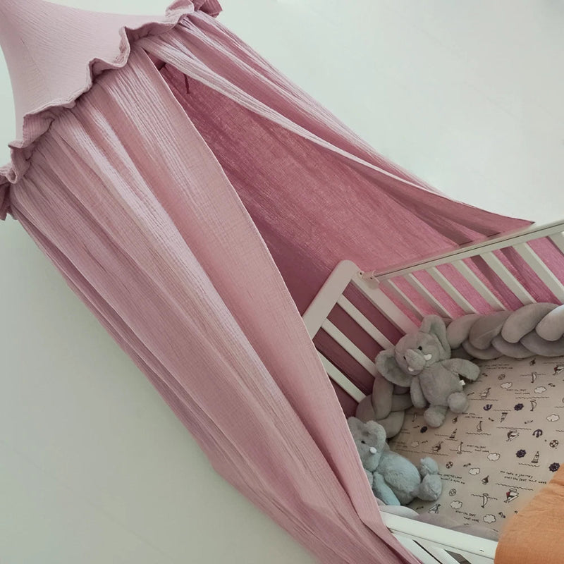 OEKO-Tex Premium Muslin Cotton Canopy With Frills - Just Kidding Store