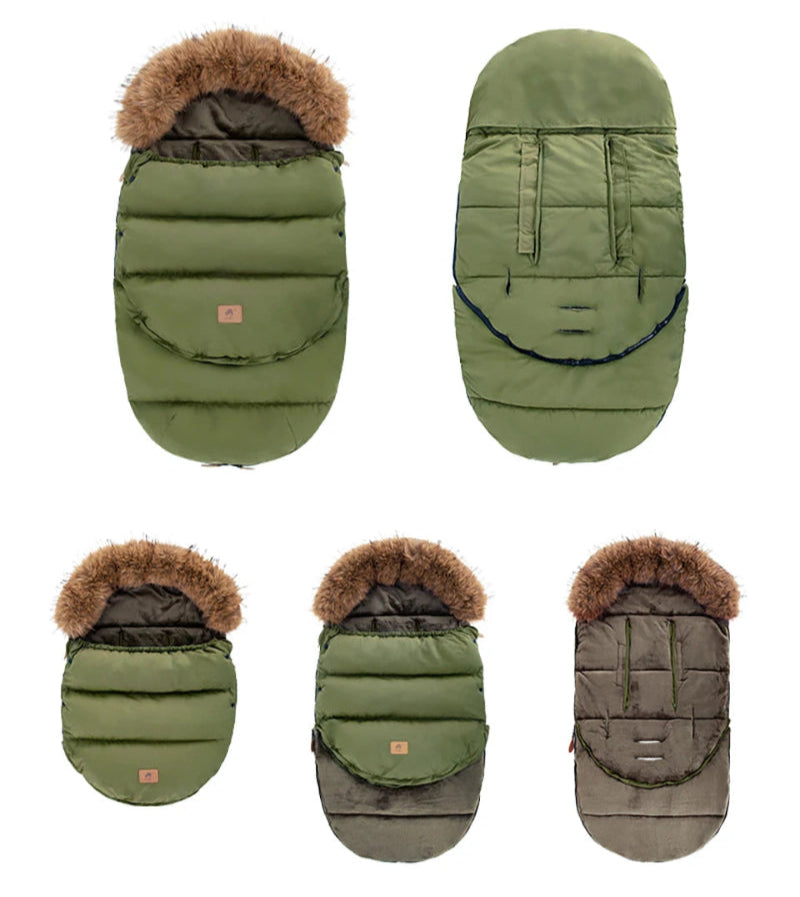 Winter Windproof Footmuff - Adjustable Length Pram Sack 0-4Y - Just Kidding Store