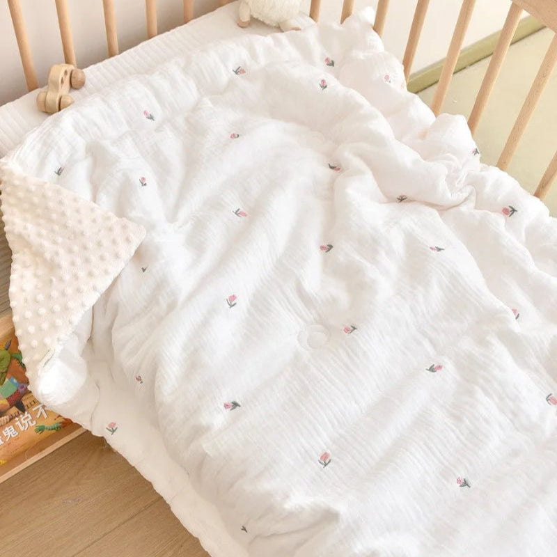 Embroidered Winter Cotton Bed Cover - Just Kidding Store