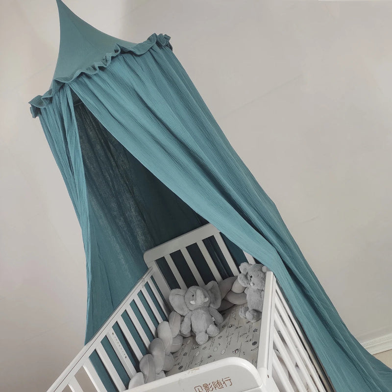 OEKO-Tex Premium Muslin Cotton Canopy With Frills - Just Kidding Store
