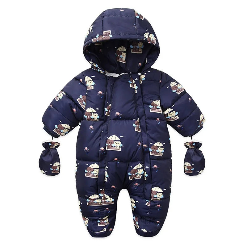 Winter Snowsuit - Warm Fleece Hooded Jumpsuit - Just Kidding Store