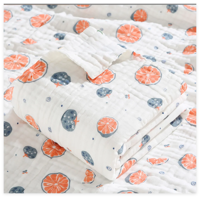 6 Layers Cotton Muslin Swaddle Blanket - Just Kidding Store