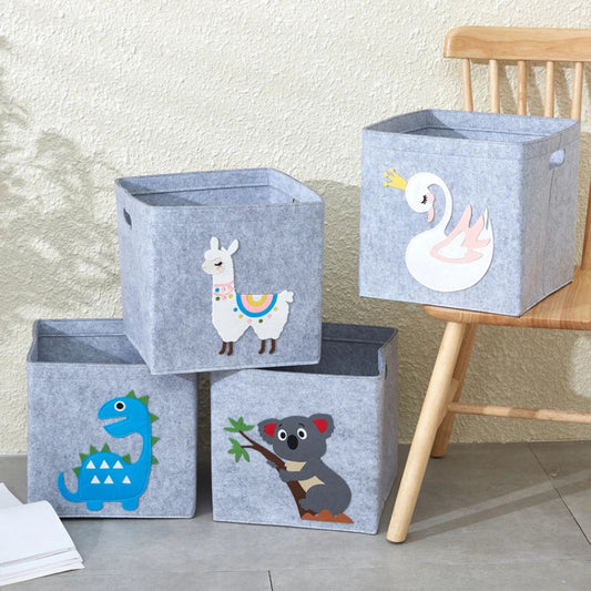 Felt Storage Box - Cube Toys Organizer - Just Kidding Store