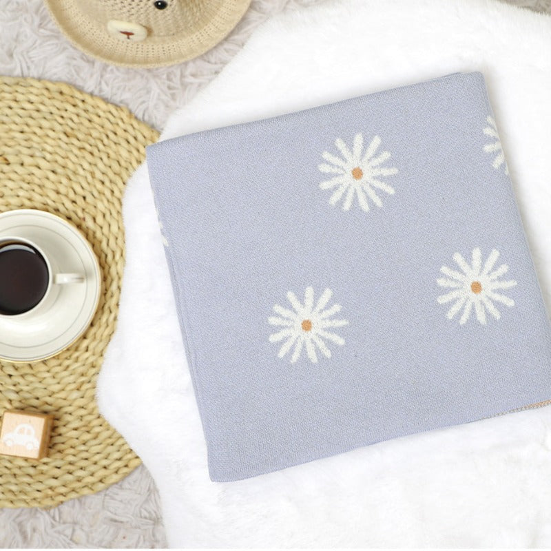 Daisy Cotton Knitted Blanket