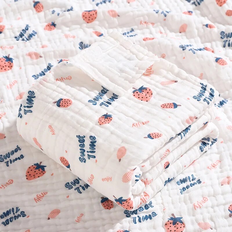 6 Layers Cotton Muslin Swaddle Blanket - Just Kidding Store