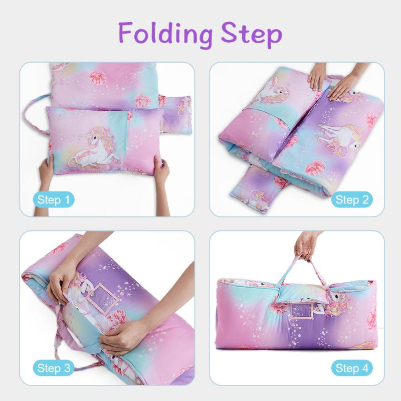 Nap Mat With Removable Pillow - Carry Sleeping Bag - Just Kidding Store