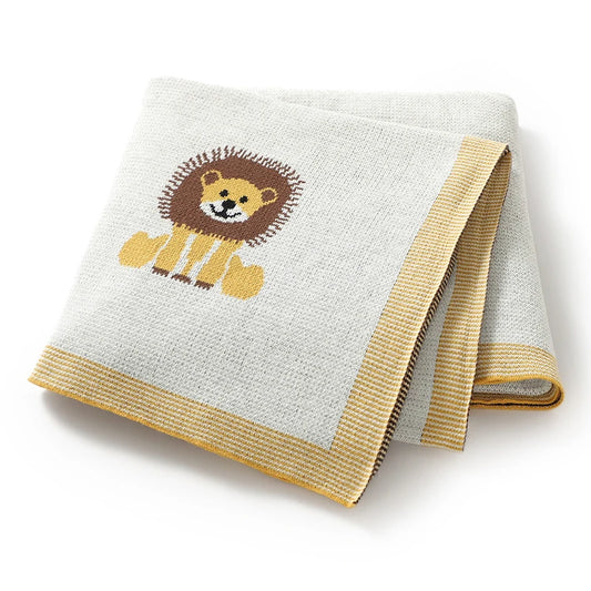 Baby Lion Cotton Knitted Blanket - Just Kidding Store