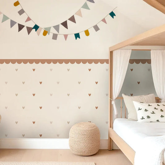 Little Hearts Scallop Wall Strip Nursery Sticker - Just Kidding Store
