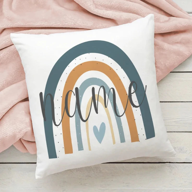 Personalised Rainbow Pillow Case - Custom Cushion Cover - Just Kidding Store
