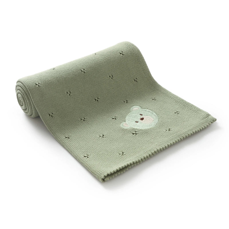 Teddy Dreams Cotton Knit Blanket - Just Kidding Store