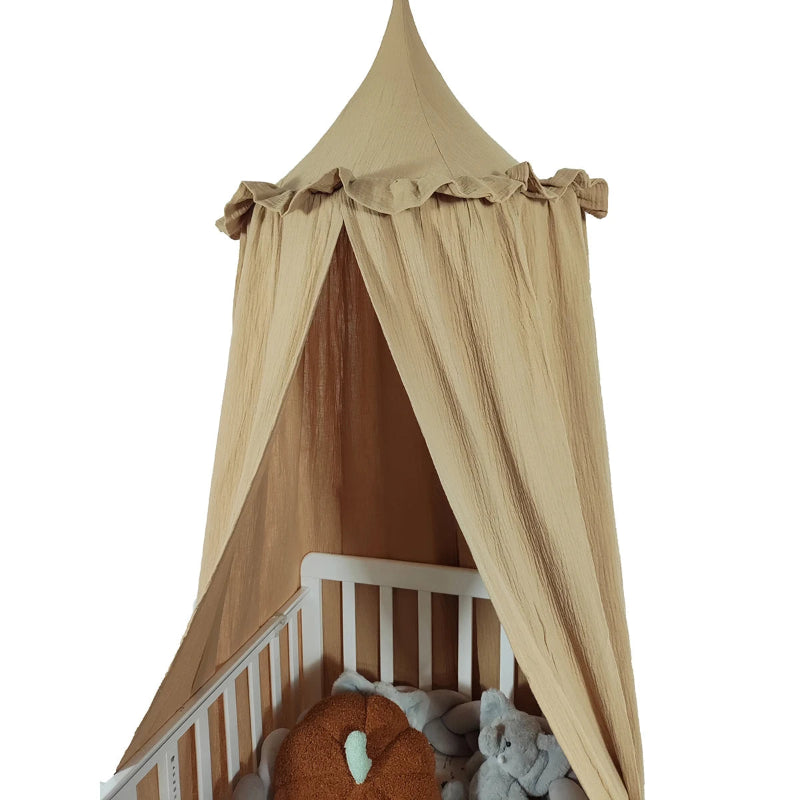 OEKO-Tex Premium Muslin Cotton Canopy With Frills - Just Kidding Store
