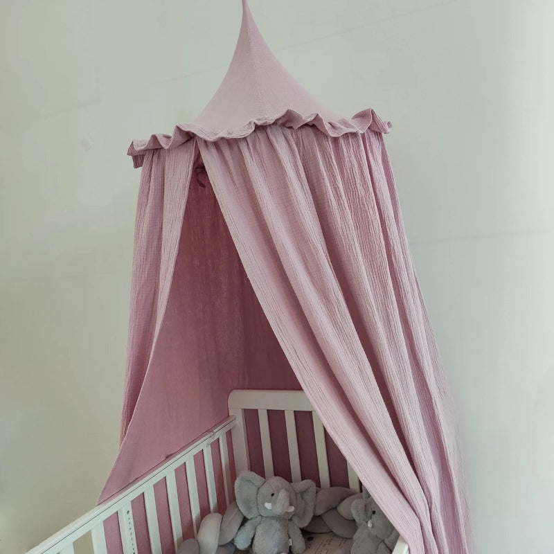 OEKO-Tex Premium Muslin Cotton Canopy With Frills - Just Kidding Store