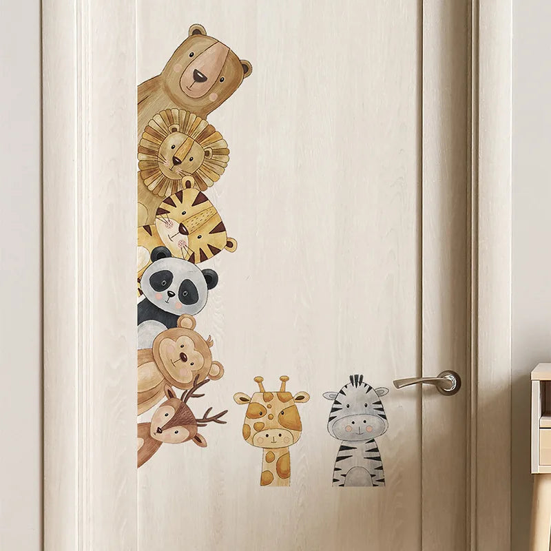 Peeking Cartoon Animals Wall Decals - Just Kidding Store