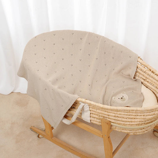Teddy Dreams Cotton Knit Blanket - Just Kidding Store