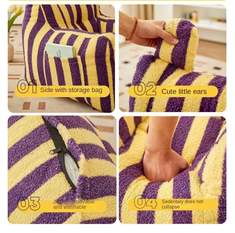 Striped Bean Bag - Children Lazy Sofa - Just Kidding Store