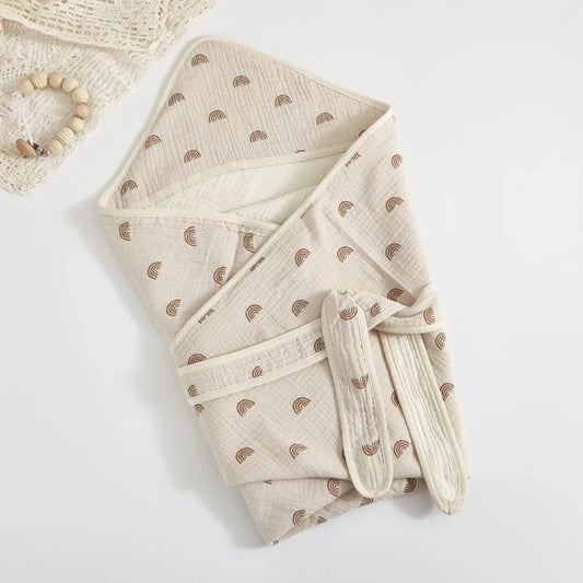 4 Layer Muslin Hooded Towel - Bath Poncho - Just Kidding Store