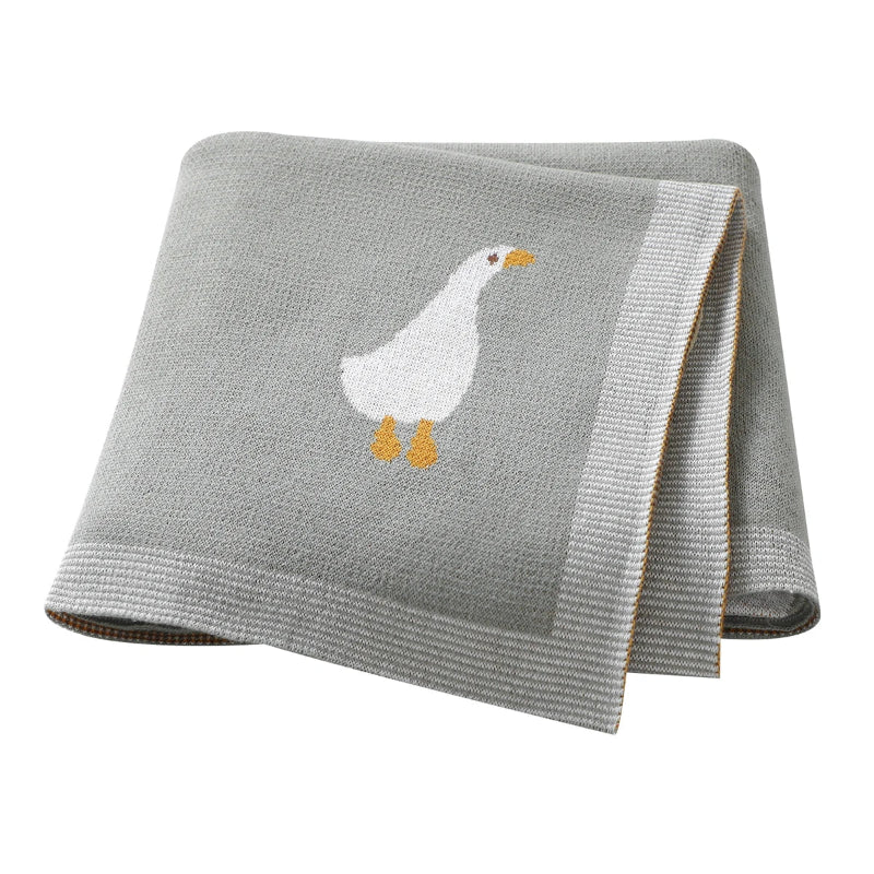 White Goose Cotton Knitted Blanket - Just Kidding Store