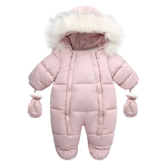 Infant Snowsuit - Warm Hooded Jumpsuit Set - Just Kidding Store