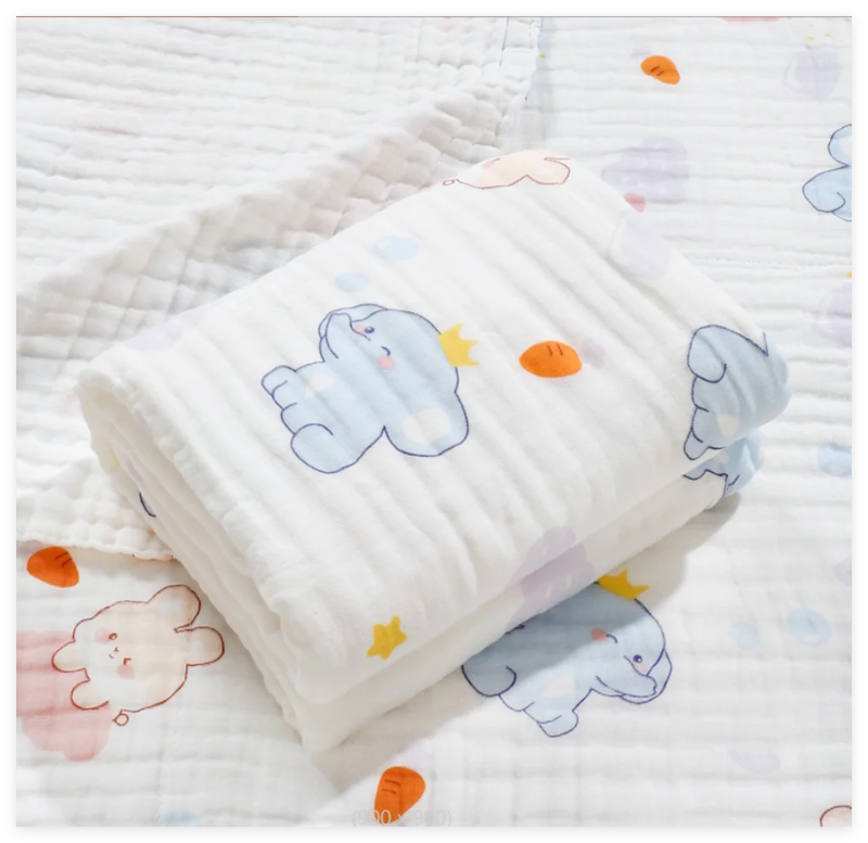 6 Layers Cotton Muslin Swaddle Blanket - Just Kidding Store
