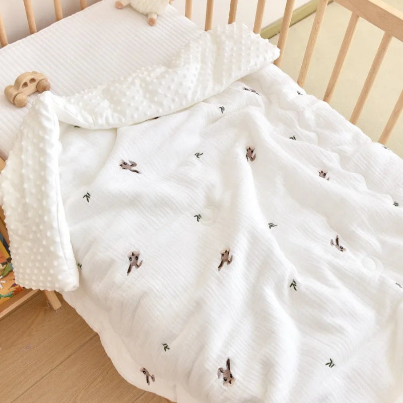 Embroidered Winter Cotton Bed Cover - Just Kidding Store