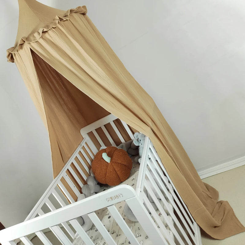 OEKO-Tex Premium Muslin Cotton Canopy With Frills - Just Kidding Store