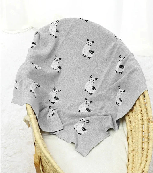 Baby Alpaca Cotton Knitted Blanket - Just Kidding Store
