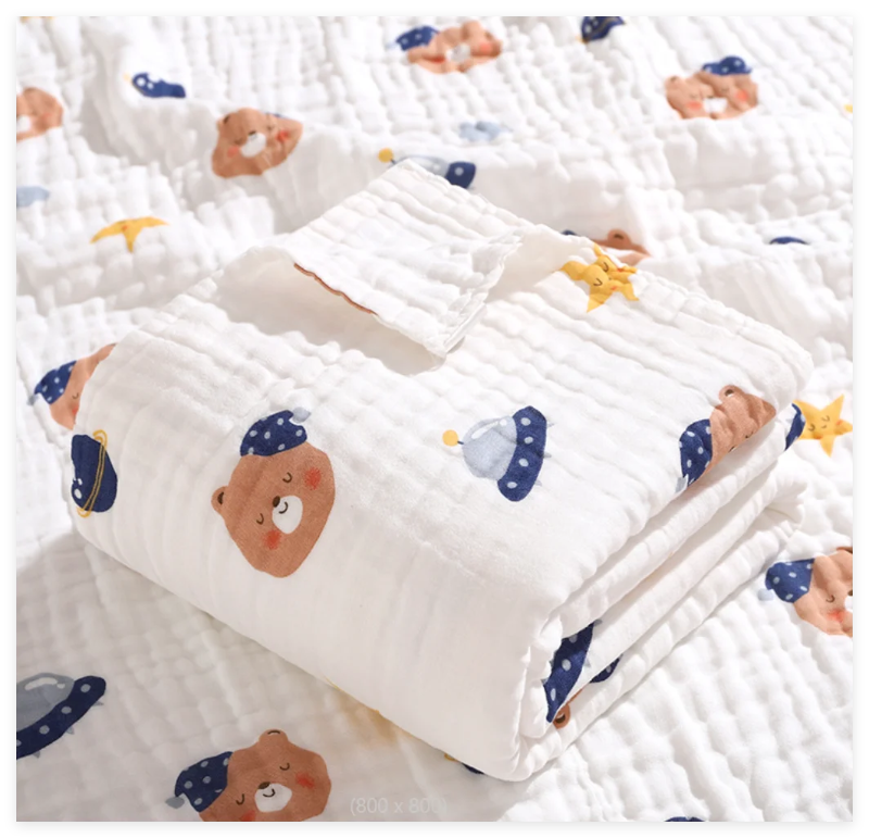 6 Layers Cotton Muslin Swaddle Blanket - Just Kidding Store