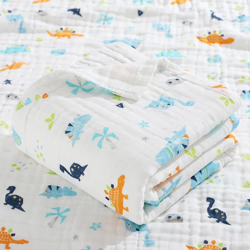 6 Layers Cotton Muslin Swaddle Blanket - Just Kidding Store