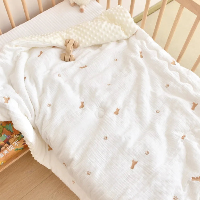 Embroidered Winter Cotton Bed Cover - Just Kidding Store
