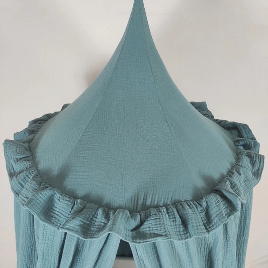 OEKO-Tex Premium Muslin Cotton Canopy With Frills - Just Kidding Store