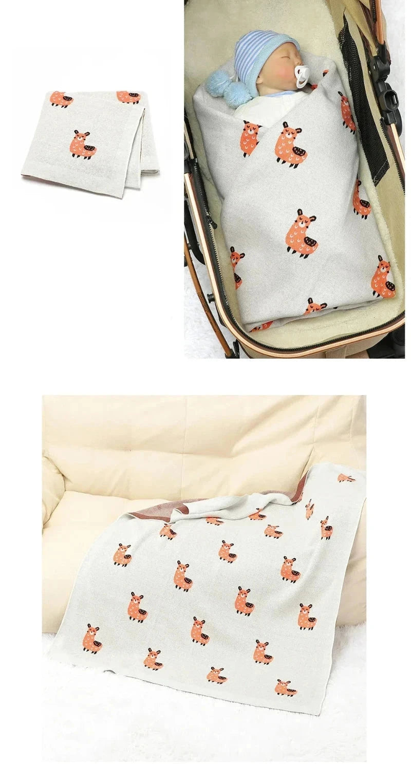 Baby Alpaca Cotton Knitted Blanket - Just Kidding Store