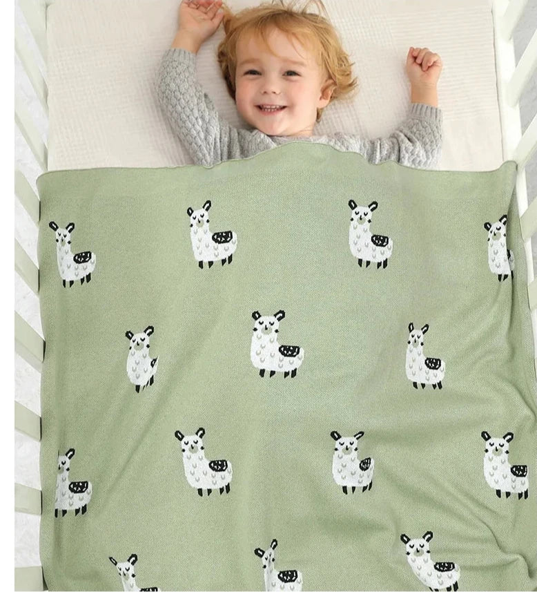 Baby Alpaca Cotton Knitted Blanket - Just Kidding Store