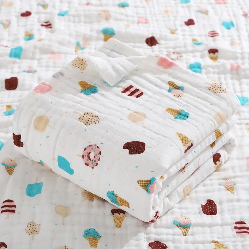 6 Layers Cotton Muslin Swaddle Blanket - Just Kidding Store