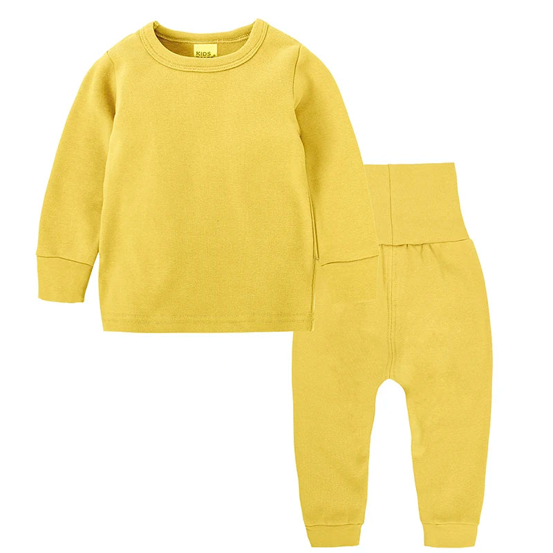 High Waist Sleepwear Set - Kids Pajamas - Yellow
