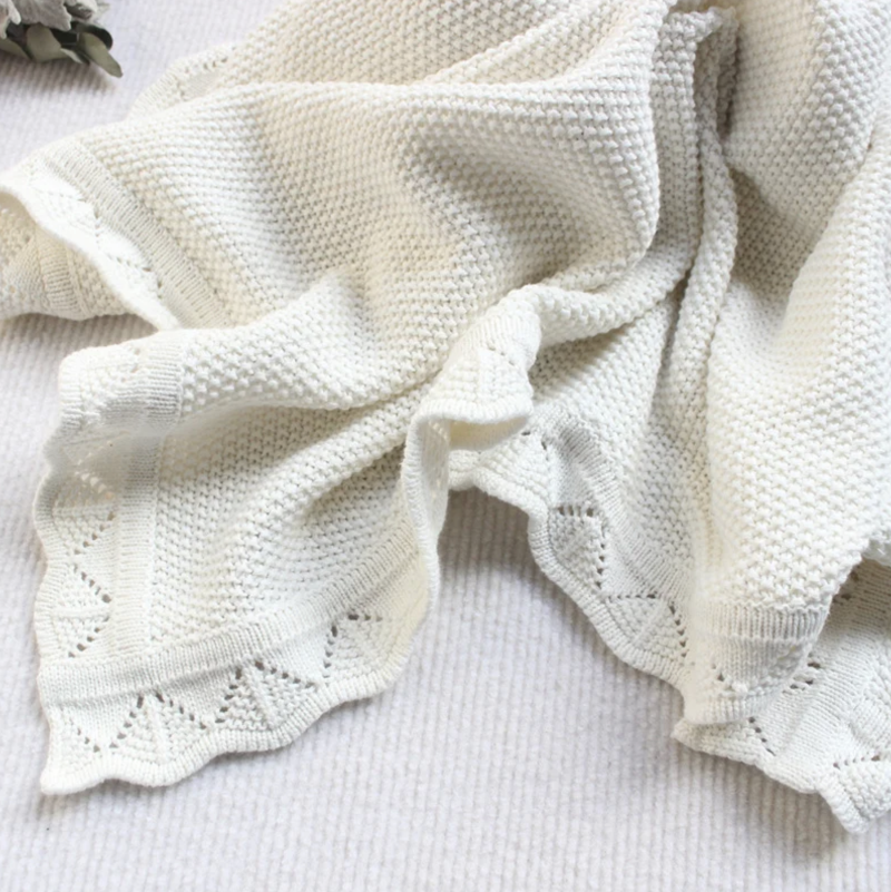 Heirloom Knitted Cotton Baby Children Blanket - Just Kidding Store