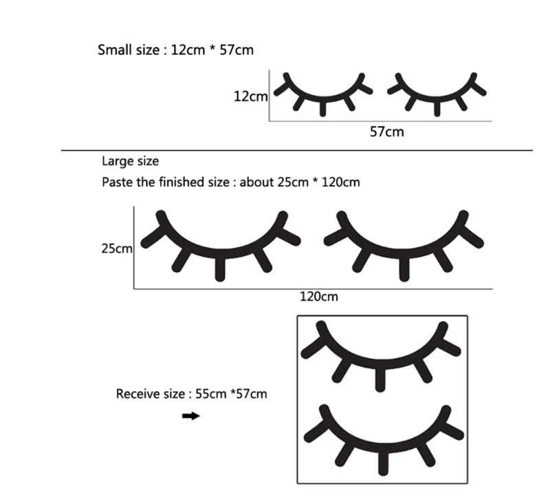 Sleepy Eyes Wall Decal - Eyelashes Stickers