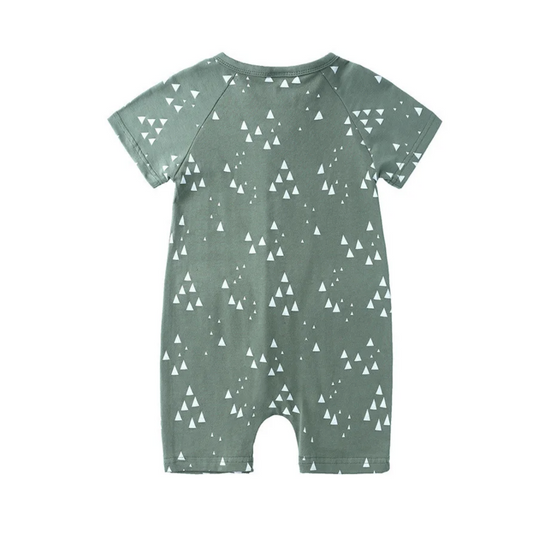 White Triangles Summer Romper - Just Kidding Store