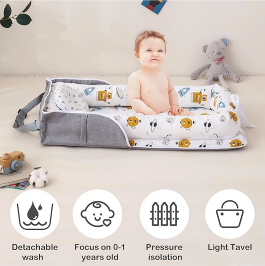 2-in-1 Portable Lounger - Carry Bag Baby Nest - Just Kidding Store