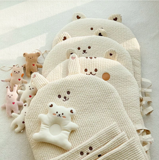 Bear Embroidered Quilted Nursery Children Nap Mat - Just Kidding Store