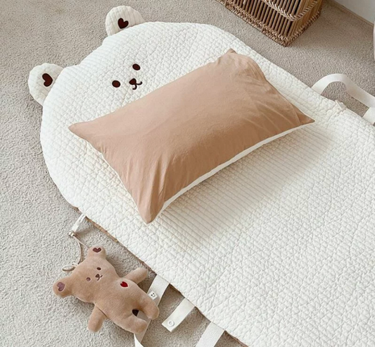 Bear Embroidered Quilted Nursery Children Nap Mat - Just Kidding Store