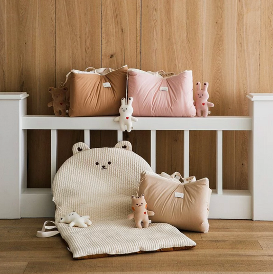 Bear Embroidered Quilted Nursery Children Nap Mat - Just Kidding Store