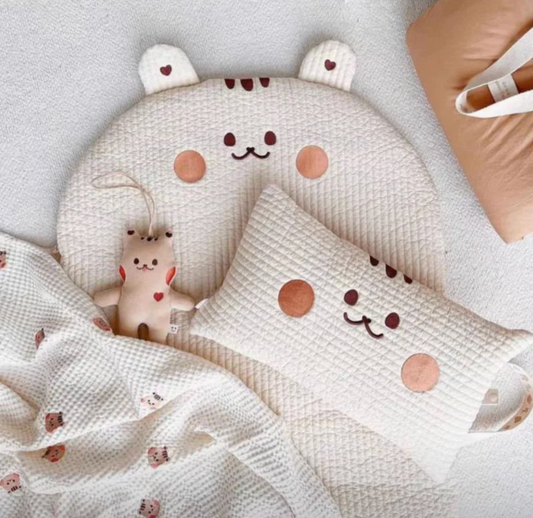 Bear Embroidered Quilted Nursery Children Nap Mat - Just Kidding Store