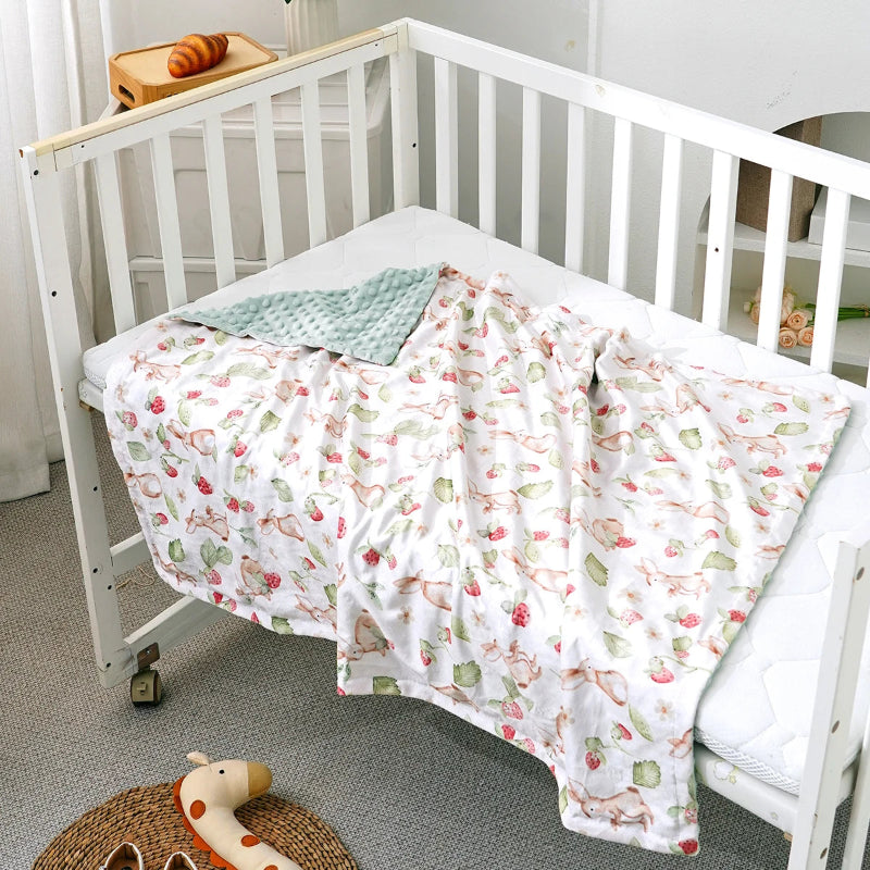 Minky Double Sided Baby Nursery Blanket - Just Kidding Store