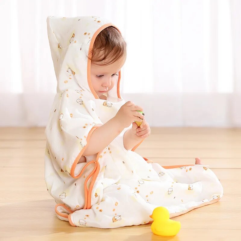 Bamboo Fiber Hooded Towel - Bath Cloak - Just Kidding Store