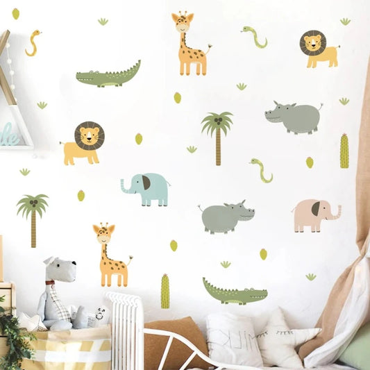 Tropical Safari Animals Wall Decals - Just Kidding Store