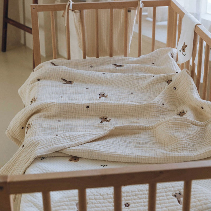 Korean Style Cotton Blanket - 6 Layers Muslin Swaddle - Just Kidding Store