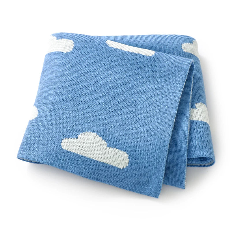 White Clouds Knit Blanket - Just Kidding Store