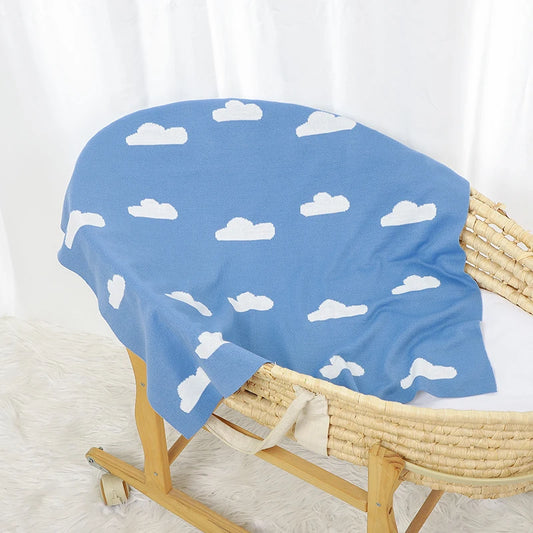 White Clouds Knit Blanket - Just Kidding Store