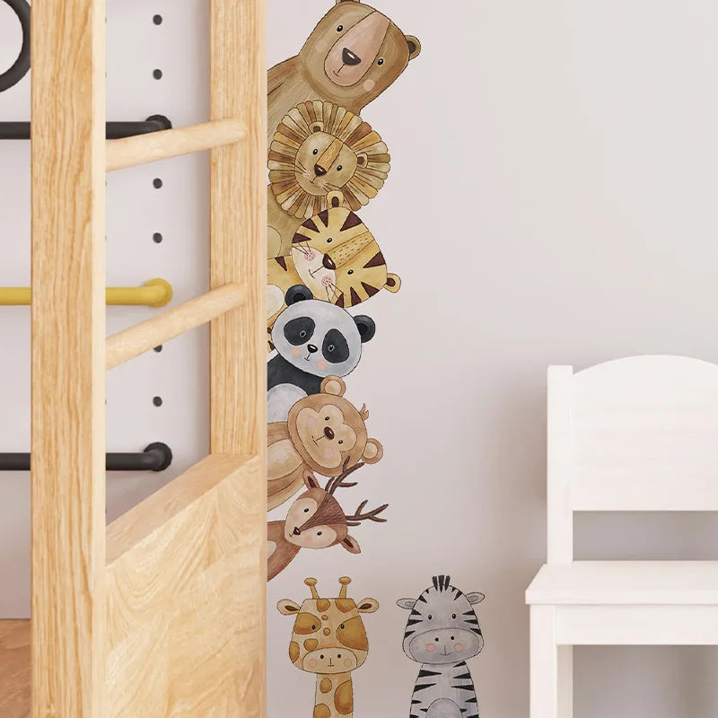Peeking Cartoon Animals Wall Decals - Just Kidding Store