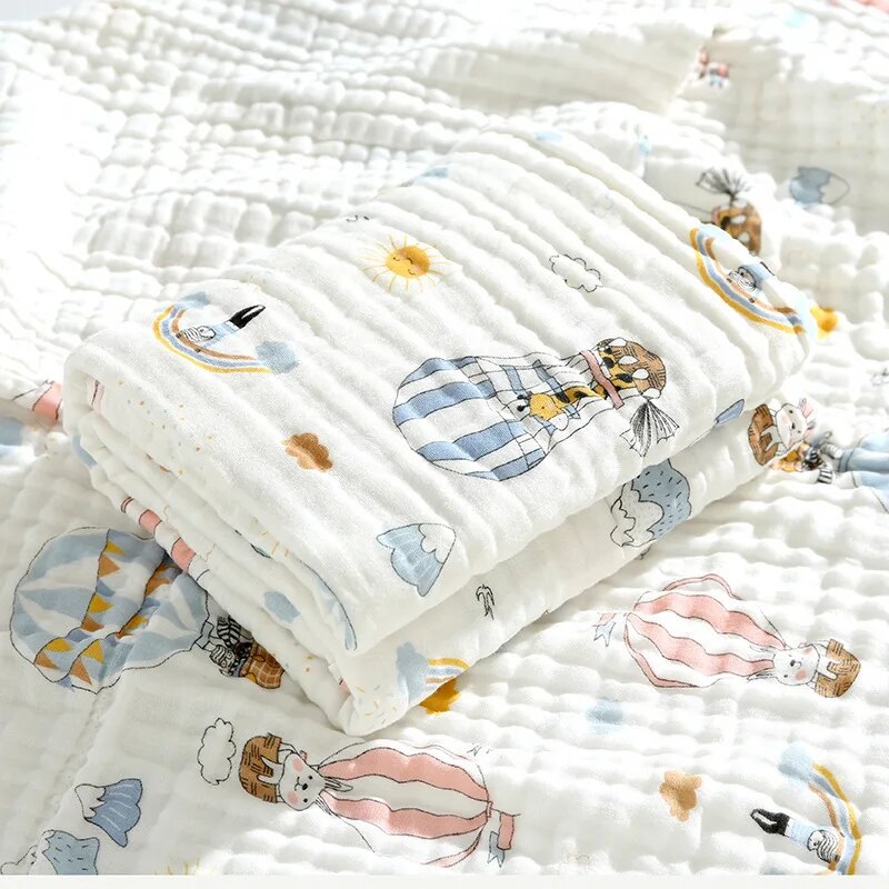 6 Layers Cotton Muslin Swaddle Blanket - Just Kidding Store